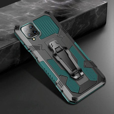 For Samsung Galaxy A12 Armor Warrior Shockproof PC + TPU Protective Case(Army Green)