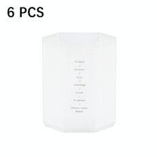 6 PCS Simple Modern Office Desktop Storage Pen Holder(Transparent Matte White)