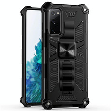 For Samsung Galaxy S20 FE Shockproof TPU + PC Magnetic Protective Case with Holder(Black)
