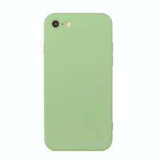 For iPhone SE 2022 / SE 2020 / 8 / 7 Straight Edge Solid Color TPU Shockproof Case(Matcha Green)