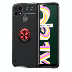 For OPPO Realme C21Y Metal Ring Holder TPU Phone Case(Black Red) For OPPO Realme C21Y Metal Ring Holder TPU Phone Case(Black Red)