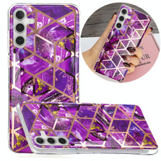 For Samsung Galaxy A13 Electroplating TPU Protective Phone Case(Purple Rhombus)