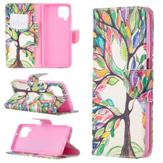 For Samsung Galaxy A12 Colored Drawing Pattern Horizontal Flip Leather Case with Holder & Card Slots & Wallet(Life Tree)