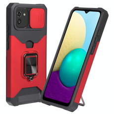 For Samsung Galaxy A03 Sliding Camera Cover Design PC + TPU Shockproof Phone Case(Red)