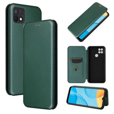 For OPPO A15 Carbon Fiber Texture Horizontal Flip TPU + PC + PU Leather Case with Card Slot(Green) For OPPO A15 Carbon Fiber Texture Horizontal Flip TPU + PC + PU Leather Case with Card Slot(Green)