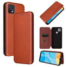 For OPPO A15 Carbon Fiber Texture Horizontal Flip TPU + PC + PU Leather Case with Card Slot(Brown) For OPPO A15 Carbon Fiber Texture Horizontal Flip TPU + PC + PU Leather Case with Card Slot(Brown)