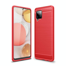 For Samsung Galaxy A42 5G Brushed Texture Carbon Fiber TPU Case(Red) For Samsung Galaxy A42 5G Brushed Texture Carbon Fiber TPU Case(Red)