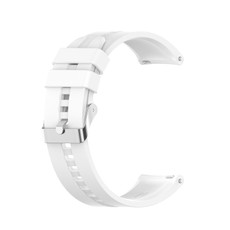 For Huawei Watch GT 2 46mm Silicone  Watch Band with Silver Buckle(White)