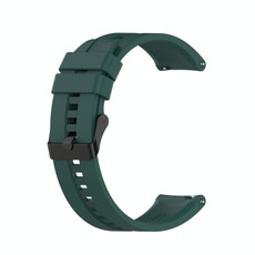 For Huawei Watch GT 2 42mm Silicone  Watch Band with Black Buckle(Dark Green)