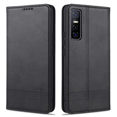 For vivo Y73s / S7e AZNS Magnetic Calf Texture Horizontal Flip Leather Case with Card Slots & Holder & Wallet(Black)