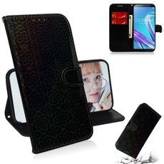 For Zenfone Max Pro (M1) ZB601KL Solid Color Colorful Magnetic Buckle Horizontal Flip PU Leather Case with Holder & Card Slots & Wallet & Lanyard(Black)