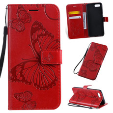 Pressed Printing Butterfly Pattern Horizontal Flip PU Leather Case with Holder & Card Slots & Wallet & Lanyard For OPPO A1K / C2(Red) Pressed Printing Butterfly Pattern Horizontal Flip PU Leather Case with Holder & Card Slots & Wallet & Lanyard For OPPO A1K / C2(Red)