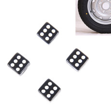 4 PCS Plastic Plated Dice Shape Universal Tire Valve Stem Cap(Black) 4 PCS Plastic Plated Dice Shape Universal Tire Valve Stem Cap(Black)
