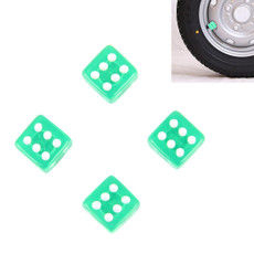 4 PCS Plastic Plated Dice Shape Universal Tire Valve Stem Cap(Green) 4 PCS Plastic Plated Dice Shape Universal Tire Valve Stem Cap(Green)