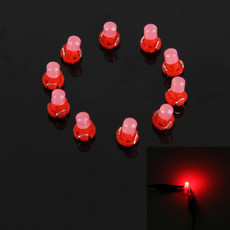 10PCS 2W T3 Wedge Instrument Panel LED Light Dashboard Gauge Cluster Indicator Lamp Bulb(Red Light)