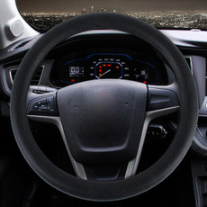 Crocodile Texture Universal Rubber Car Steering Wheel Cover For 32-40cm Wheel (Black)