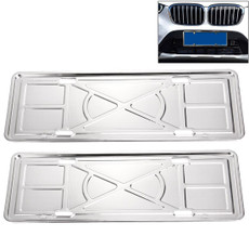 2 PCS Car License Plate Aluminium Alloy Bracket Frame Holder Stand Mount(Silver) 2 PCS Car License Plate Aluminium Alloy Bracket Frame Holder Stand Mount(Silver)