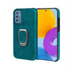 Ring Holder PU Phone Case For Samsung Galaxy M52 5G(Cyan)