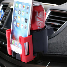 SHUNWEI SD-1026 Car Auto Multi-functional ABS Air Vent Drink Holder Bottle Cup Holder Phone Holder Mobile Mount(Red)