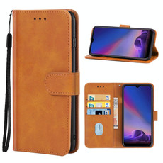 Leather Phone Case For Tecno Camon 12(Brown)