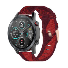 22mm Stripe Weave Nylon Wrist Strap Watch Band for Huawei GT / GT2 46mm, Honor Magic Watch 2 46mm / Magic(Red)