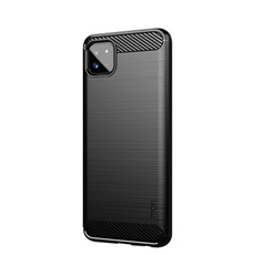 For Samsung Galaxy A22 5G MOFI Gentleness Series Brushed Texture Carbon Fiber Soft TPU Case(Black)