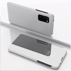 For OPPO A54 4G Plated Mirror Horizontal Flip Leather Case with Holder(Silver) For OPPO A54 4G Plated Mirror Horizontal Flip Leather Case with Holder(Silver)