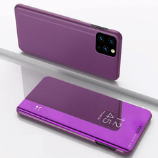 For Xiaomi Mi 11 Pro Plated Mirror Horizontal Flip Leather Case with Holder(Purple)