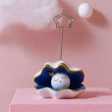 2 PCS 6650 Cute Cartoon Shape Photo Clipper Name Card Clip Desktop Decorative Small Ornaments(Shell)
