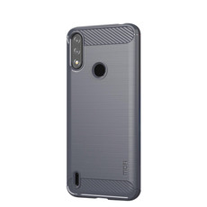 For Motorola Moto E7 Power MOFI Gentleness Series Brushed Texture Carbon Fiber Soft TPU Case(Gray)