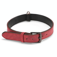 JINMAOHOU Dogs Double-Layer Leather Collar, Specification: L 59x3.2cm(Red) JINMAOHOU Dogs Double-Layer Leather Collar, Specification: L 59x3.2cm(Red)