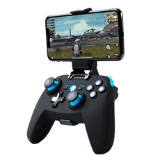 CX-X1  2.4GHz + Bluetooth 4.0 Wireless Game Controller Handle For Android / iOS / PC / PS3 Handle + Bracket (Blue)
