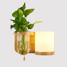 Wooden Bedside Wall Lamp Led Indoor Corridor Aisle Balcony Wall Lamp, Power source: Without Light Bulb(5025 Right)