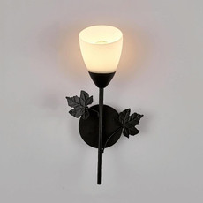 6014 Iron Wall Lights LED Bedroom Bedside Lights Postmodern Corridor Trump Light Hotel Restaurant Lighting, Power source:  12W White Light( Black Single Head)