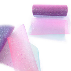 2 PCS Glitter Rainbow Net Yarn Roll for Photo Background / Desktop Decoration / Skirt, Length: 9m, Width: 15cm(ABK2 Red Purple Blue Gradient Glitter)