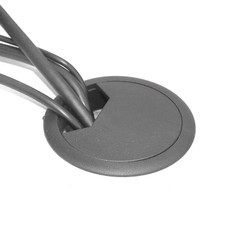 20 PCS ABS Plastic Round Cable Box Computer Desk Cable Hole Cover, Specification: 80mm (Black)