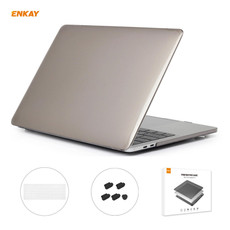 ENKAY 3 in 1 Crystal Laptop Protective Case + US Version TPU Keyboard Film + Anti-dust Plugs Set for MacBook Pro 13.3 inch A1708 (without Touch Bar)(Grey)