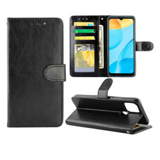 For OPPO A15 Crazy Horse Texture Leather Horizontal Flip Protective Case with Holder & Card Slots & Wallet & Photo Frame(Black) For OPPO A15 Crazy Horse Texture Leather Horizontal Flip Protective Case with Holder & Card Slots & Wallet & Photo Frame(Black)