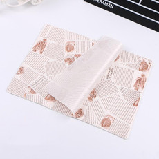 2 Packs Cake Greaseproof Paper Baking Packaging Plate Paper Hamburger Paper, Colour: Classical Newspaper