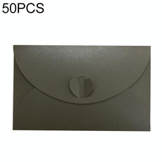 50 PCS Love Buckle Pearl Paper Hot Stamping Envelope Invitation Letter(Carbon Black)