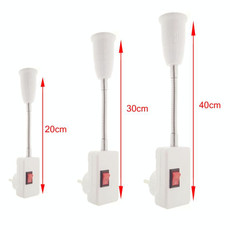 20CM AC 110-220V 6A E27 Bulb Holder Flexible Extension Converter Switch Adapter Socket(US plug)