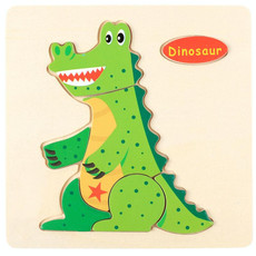 5 PCS Children Wooden 3D Puzzle Baby Educational Early Education Toys(Dinosaur)