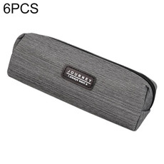 6 PCS Oxford Cloth Pencil Case Student Portable Horizontal Pattern Pencil Bag(Dark Gray)
