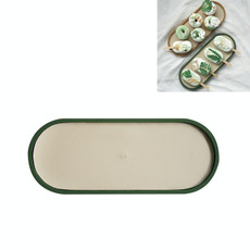 Desktop Shallow Storage Tray Sundries Tray Jewelry Display Tray , Oval (Dark Green)