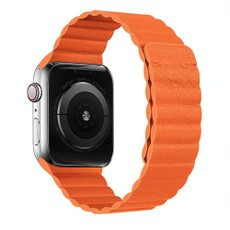 Two Loop Magnetic Watch Band For Apple Watch Series 7 41mm / 6 & SE & 5 & 4 40mm / 3 & 2 & 1 38mm(Orange)