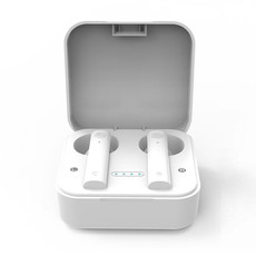 AIR2S TWS Dual Microphone Voice Noise Cancelling Touch Bluetooth Earphone with Charging Box, Support Light Display & Call & Voice Assistant & NFC(White)