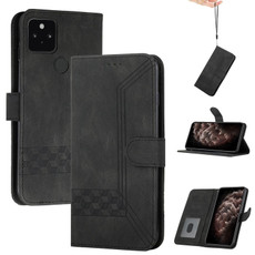 For Google Pixel 5a 5G Cubic Skin Feel Flip Leather Phone Case(Black) For Google Pixel 5a 5G Cubic Skin Feel Flip Leather Phone Case(Black)