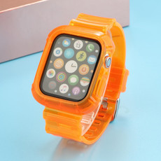 Transparent TPU Integrated Watch Band For Apple Watch Series 7 45mm / 6 & SE & 5 & 4 44mm / 3 & 2 & 1 42mm(Orange) Transparent TPU Integrated Watch Band For Apple Watch Series 7 45mm / 6 & SE & 5 & 4 44mm / 3 & 2 & 1 42mm(Orange)