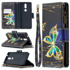 For Nokia 2.4 Colored Drawing Pattern Zipper Horizontal Flip Leather Case with Holder & Card Slots & Wallet(Big Butterfly)