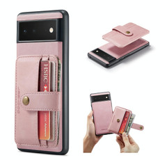 For Google Pixel 6 JEEHOOD RFID Blocking Anti-Theft Wallet Phone Case(Pink)